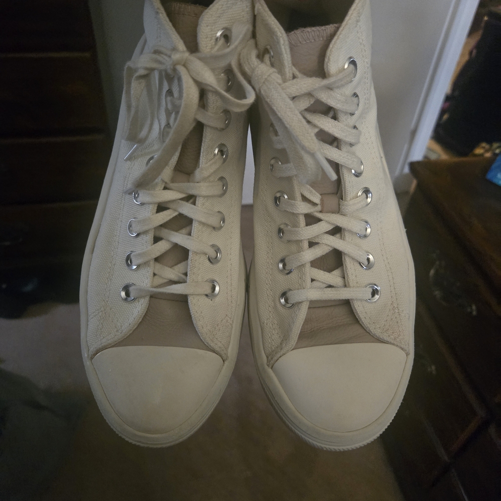 Converse Cream High-Top Sneakers